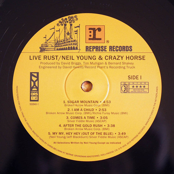 Image of Label Cover of 2xLP - VG+/VG+ - NEIL YOUNG & CRAZY HORSE, Live Rust (Reprise; 9362-49175-6, Europe 2017 Reissue, Gatefold, 2 Inners, 180 Gram Vinyl), ,  - 3926271E