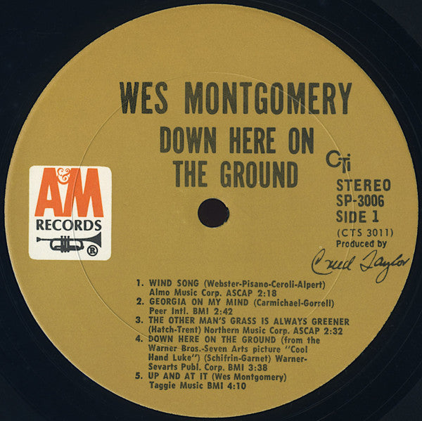 Image of Label Cover of LP - VG/VG - WES MONTGOMERY, Down Here On The Ground (A&M Records; SP-3006, US 1968, Gatefold), Light marks. Wear to sleeve with ringwear.,  - 3926253E
