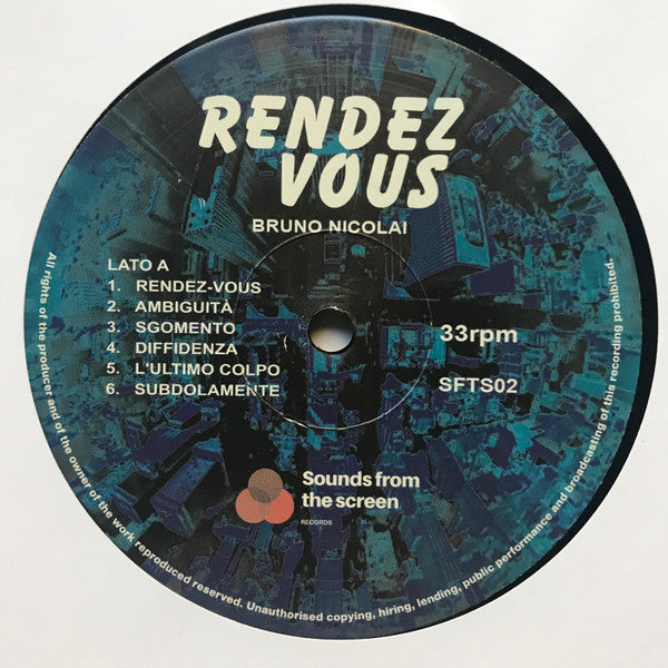 Image of Label Cover of LP - EX/VG+ - BRUNO NICOLAI, Rendez Vous (Sounds From The Screen; SFTS02, Europe 2021), Still In Opened Shrinkwrap With Hype Sticker,  - 3926288E