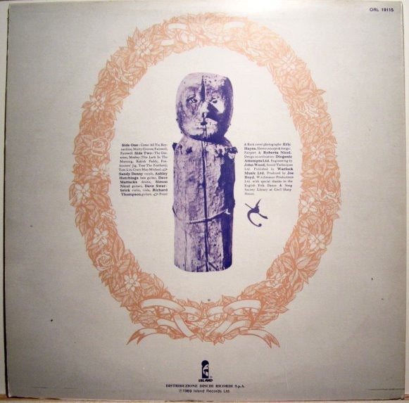Image of Back Cover of LP - VG/G - FAIRPORT CONVENTION, Liege & Lief (Island Records Rainbow Rim Labels; ORL 19115, Italy 1980s Reissue), Light marks only,  - 3916334C