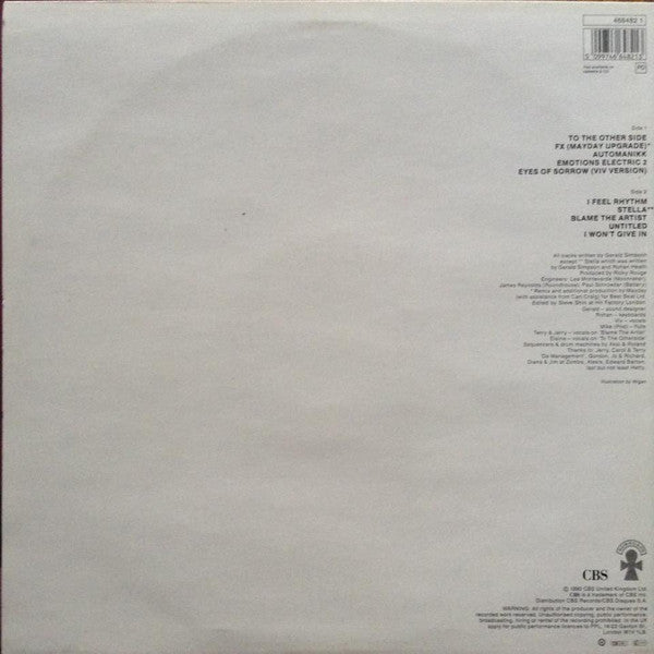 Image of Back Cover of LP - VG/G+ - A GUY CALLED GERALD, Automanikk (CBS; 466482 1, UK 1990), Marks on either side of disc.,  - 0946179S