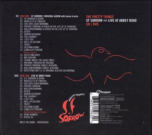 Image of Back Cover of 2xCD - VG+/VG+ - THE PRETTY THINGS, S. F. Sorrow And Live At Abbey Road (Snapper Music; SMACD963, UK 2010 Reissue, Book Sleeve, Limited Edition), ,  - 3956219S