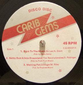 Image of Front Cover of 12" EP - G+/G+ - VARIOUS ARTISTS, Disco Disc (Carib Gems; C.G.DD301, UK 1977, Die Cut Company Sleeve), Lots of marks and scuffs, plays above grade. SWOL. WOC., A1 - Sir Lee   Rock To The MusicA2 - The Revolutionaires   Natty Dub It Into DreamlandA3 - Dillinger   Melting PotB1 - Sir Lee   Ital RockersB2 - The Revolutionaires   Dub With NattyB3 - Dillinger   Melting Dub - 3916364C