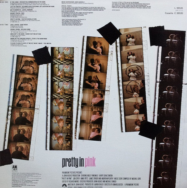 Image of Back Cover of LP - VG/VG - VARIOUS, Pretty In Pink (Original Motion Picture Soundtrack) (A&M Records; L 38535, Australia & New Zealand 1986, Original OZ/NZ pressing), Light hairlines. Sleeve has crease and a little ringwear. ,  - 3926316E