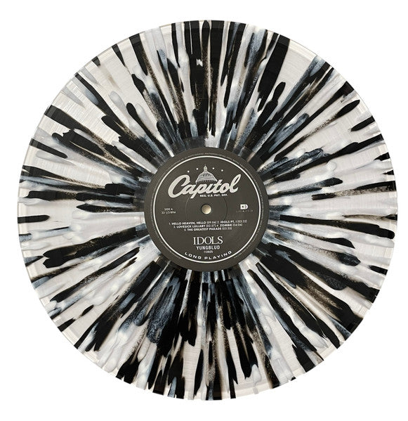 Image of Label Cover of LP - VG+/VG+ - YUNGBLUD, Idols (Capitol Records; 00602478057748, USA & Europe 2025, Gatefold, Booklet, Poster, Splatter Vinyl, Alternative Artwork & Photo Print (1 of 6 Double Sided Photo Lithos, Unique to Each Vinyl Variant)), ,  - 3946363S