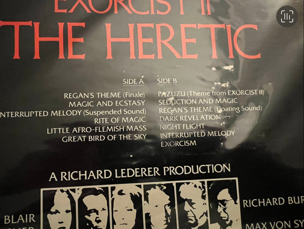 Image of Back Cover of LP - VG/VG - ENNIO MORRICONE, Exorcist II: The Heretic (Warner Bros. Records; BS 3068, US 1977, Company Inner, Winchester pressing - A2 and B1 reversed on label/sleeve.), ,  - 3926330E