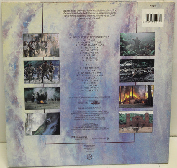 Image of Back Cover of LP - VG+/VG - ENNIO MORRICONE, Original Soundtrack From The Film "The Mission" (Virgin; V 2402, UK 1986, Grey labels), ,  - 3926333E