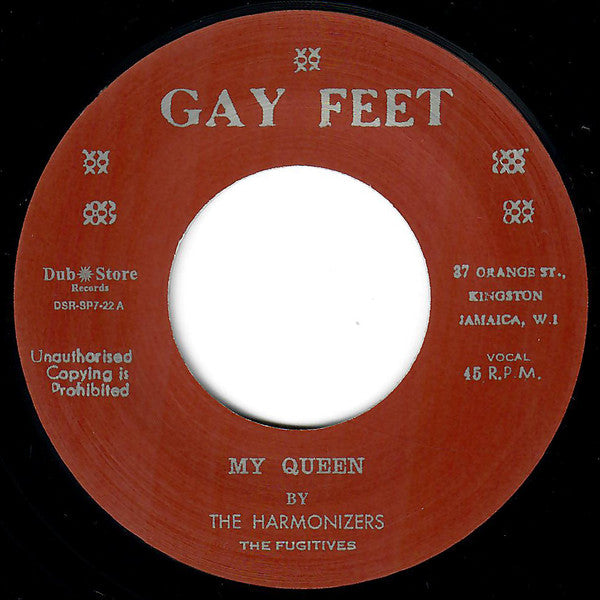 Image of Front Cover of 7" - /VG+ - THE HARMONIZERS, THE FUGITIVES / THE VALENTINES, My Queen / Blam Blam Fever (Gunfever) (Gay Feet; DSR-SP7-22, Japan 2017), ,  - 3916410C