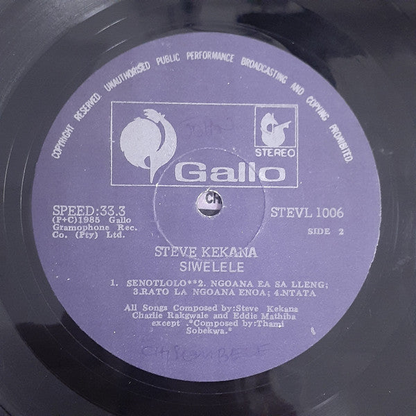 Image of Label Cover of LP - VG/VG - STEVE KEKANA, Siwelele (Gallo; STEVL 1006, South Africa 1985, Picture Sleeve), ,  - 3926301E