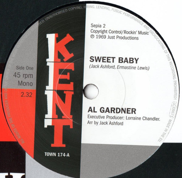 Image of Front Cover of 7" - /VG+ - AL GARDNER / JACK ASHFORD, Sweet Baby / I'll Fly To Your Open Arms (Kent Records; TOWN 174, UK 2020), ,  - 3916436C