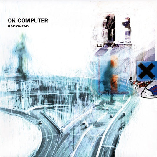Image of Front Cover of 2xLP - VG/VG+ - RADIOHEAD, OK Computer (Parlophone; NODATA 02, UK 1998 Reissue, Promo Stickered Back Sleeve, Gatefold, 2 Inners), Ring Wear, Light Sleeve Wear, Light Corner Dints,  - 3946254S