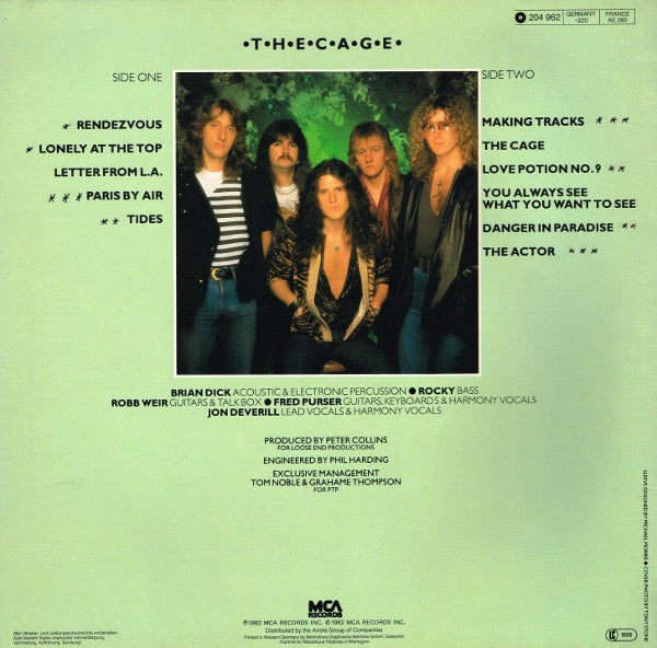 Image of Back Cover of LP - VG/VG - TYGERS OF PAN TANG, The Cage (MCA Records Rainbow labels With German Rim Text; 204 962, Europe 1982, Inner), ,  - 3916462C