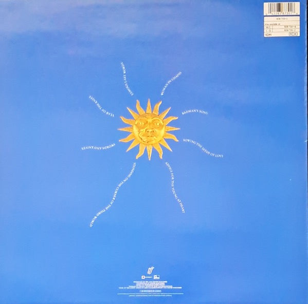 Image of Back Cover of LP - VG+/G+ - TEARS FOR FEARS, The Seeds Of Love (Fontana Blue & Gold Labels; 838 730-1, UK 1989, Hype Stickered Sleeve, Inner With Thumb Cut & Company Insert), Hairline marks, Crisp & clean sleeve, Some patches of staining to inner,  - 3916472C