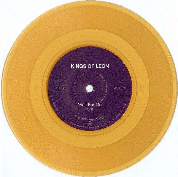 Image of Label Cover of 7" - VG+/VG+ - KINGS OF LEON, Wait For Me (RCA; 88843 04573 7, Europe 2014, Picture Sleeve, Yellow/Gold Translucent Vinyl), ,  - 3916424C