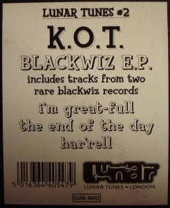 Image of Label Cover of 12" - VG/G+ - K.O.T., The Blackwiz E.P (Lunar Tunes; LUNA 6902, UK 1998, Stickered Plain Sleeve), Light marks and mottling, plays VG.,  - 3916510C