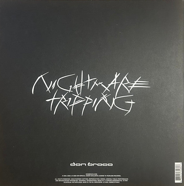 Image of Back Cover of LP - EX/EX - DON BROCO, Nightmare Tripping (Fearless Records; 00888072754843, USA, Canada & Europe 2026, Textured Gatefold Sleeve, Booklet & Black Inner, Limited to 500 Copies, Blue Vinyl), Seal opened instore, still in shrinkwrap.,  - 3946441S