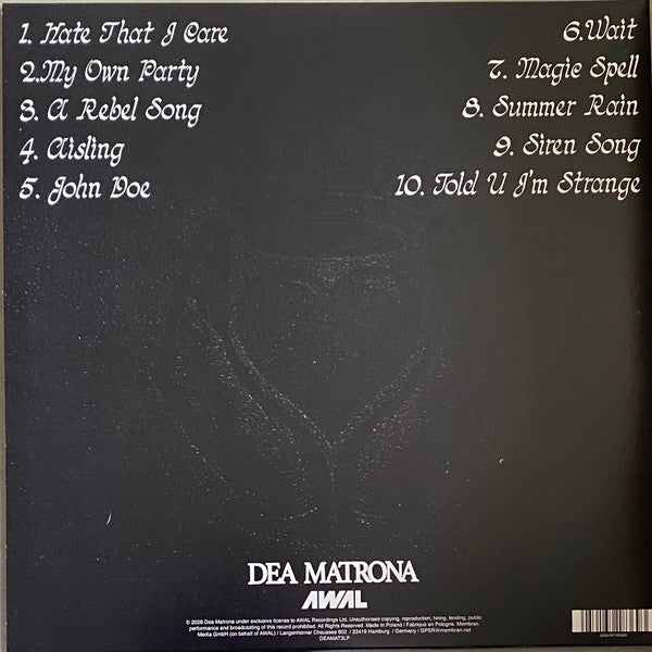Image of Back Cover of LP - EX/EX - DEA MATRONA, Hate That I Care (Awal; DEAMAT3LP, Worldwide 2026, Gatefold, Inner), Opened Instore, Still in Shrinkwrap,  - 3946442S