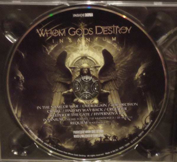 Image of Label Cover of 2xCD - VG+/VG+ - WHOM GODS DESTROY, Insanium (Inside Out Music; IOM701, Europe 2024, Book Sleeve), ,  - 3936217E