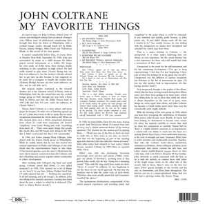 Image of Back Cover of LP - VG/VG - JOHN COLTRANE, My Favorite Things (DOL; 2838233, Europe 2015 Reissue, 180 Gram Vinyl), Hairlines, edge & ring wear,  - 3946389S