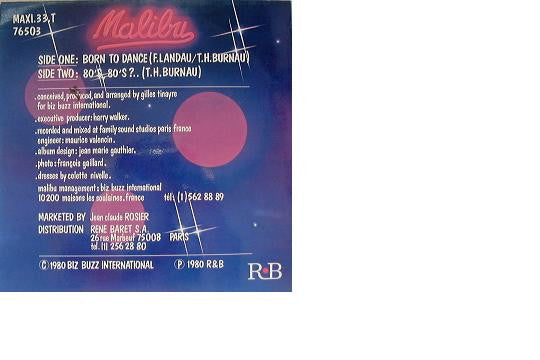 Image of Back Cover of 12" - VG/VG - MALIBU, Born To Dance (R B; 76503, France 1980), Strong VG,  - 3946421S