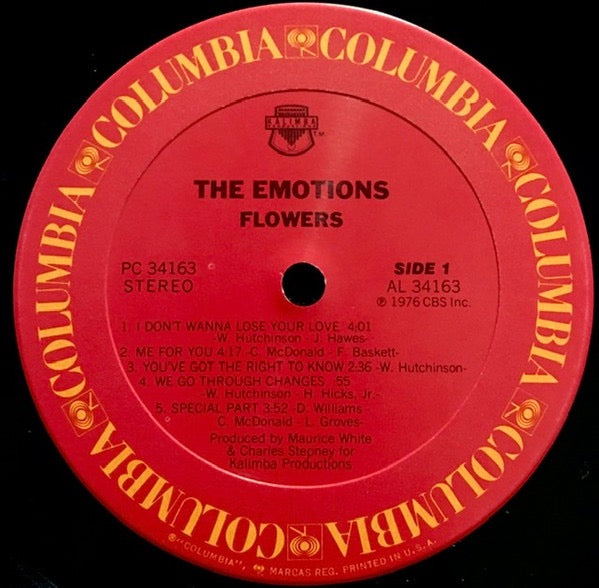 Image of Label Cover of LP - VG/VG - THE EMOTIONS, Flowers (Columbia; PC 34163, US 1976), ,  - 3916530C