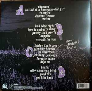 Image of Back Cover of 2xLP - EX/EX - OLIVIA RODRIGO, Live From Glastonbury (A BBC Recording) (Geffen Records; 00602488007368, Europe 2025, Gatefold, 2 Die Cut Inners, Light Blue Vinyl & Cobalt Vinyl, feat Robert Smith of The Cure), Opened Instore, Still In Stickered Shrinkwrap,  - 4046007S