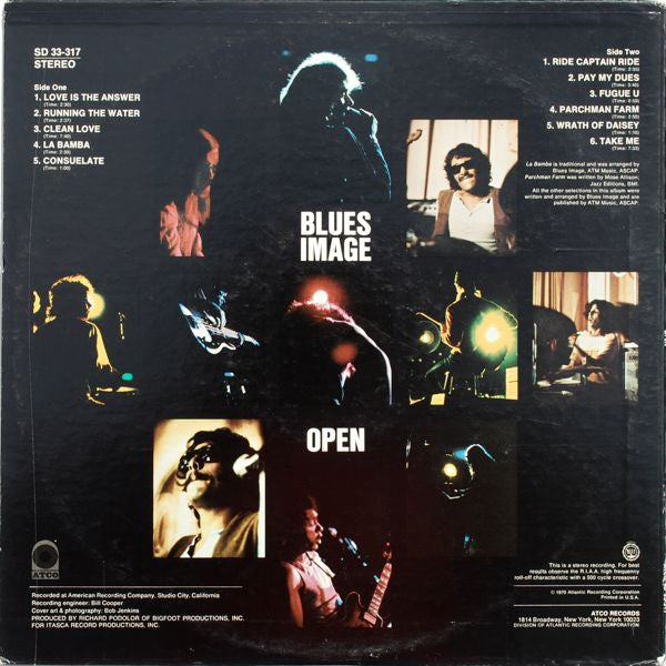 Image of Back Cover of 3624488E: LP - BLUES IMAGE, Open (Atco; SD33317, US 1970)   VG/VG