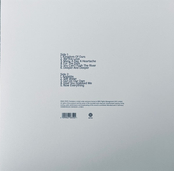 Image of Back Cover of LP - EX/VG+ - THE CHARLATANS, We Are Love (BMG; 964183501, Europe 2025, Inner, Transparent Orange Vinyl), Still In Opened Shrinkwrap With Hype Sticker,  - 3916561C