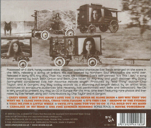 Image of Back Cover of CD - VG+/VG+ - EVIE SANDS, Any Way That You Want Me (Rev-Ola; cr rev 118, UK , Jewel Case), ,  - 4036028E