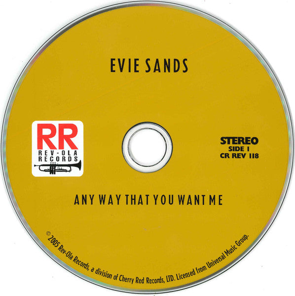 Image of Label Cover of CD - VG+/VG+ - EVIE SANDS, Any Way That You Want Me (Rev-Ola; cr rev 118, UK , Jewel Case), ,  - 4036028E