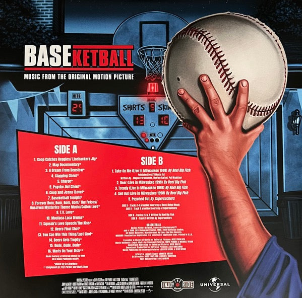 Image of Back Cover of LP - EX/EX - VARIOUS, Baseketball (Music From The Original Motion Picture) (Enjoy The Ride Records/Universal; ETR208, US 2025, Gatefold, Red Vinyl), Still In Opened Shrinkwrap,  - 4016049C