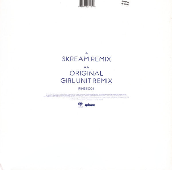 Image of Back Cover of 12" - VG/VG - KATY B FEAT. MS DYNAMITE, Lights On (Skream / GIRL UNIT Remixes) (Columbia ; RINSE006, UK & Europe 2010), A few marks,  - 4026075E