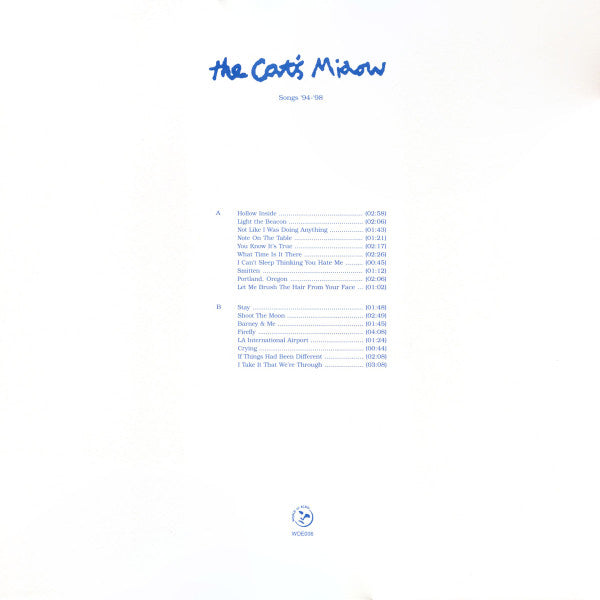Image of Back Cover of LP - EX/EX - THE CAT'S MIAOW, Songs '94 - '98 (World Of Echo; WOE006, UK 2022, Inner), ,  - 3926451E