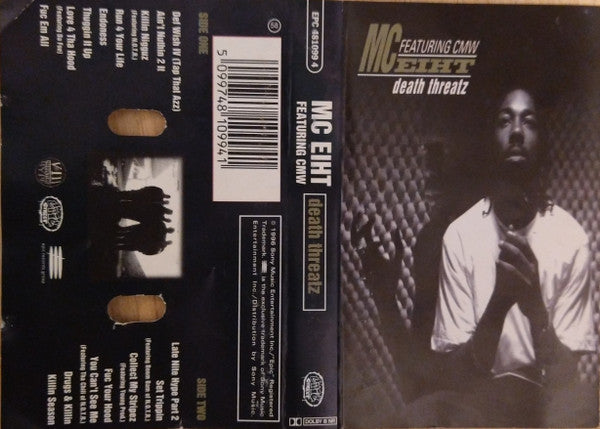 Image of Front Cover of Cassette - VG/VG+ - MC EIHT FEATURING CMW, Death Threatz (Epic Street; EPC 481099 4, Netherlands 1996), ,  - 4056061S