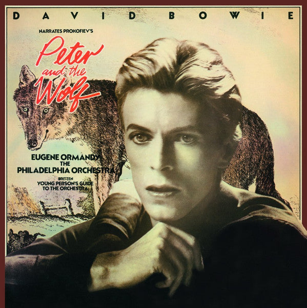 Image of Front Cover of LP - VG+/VG - DAVID BOWIE NARRATES PROKOFIEV, EUGENE ORMANDY, THE PHILADELPHIA ORCHESTRA, BRITTEN, Peter And The Wolf / Young Person's Guide To The Orchestra (Music On Vinyl; MOVCL011, Europe 2014 Reissue, No MOV PVC Outer, Insert, 180 Gram Black Vinyl), Has a warp but DNAP.,  - 4016065C
