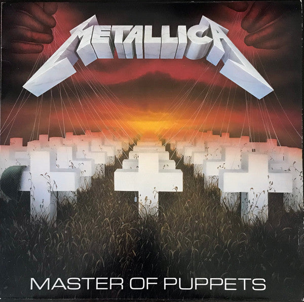 Image of Front Cover of LP - VG/G - METALLICA, Master Of Puppets (Music For Nations; MFN 60, UK 1986, Inner, Aston Clinton Pressing, A3/B3 matrix, First UK pressing issued with "yellow / man with red flag" labels), Scratches, some feelable, edge wear,  - 4046051S