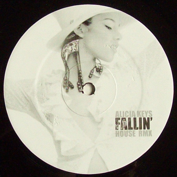 Image of Back Cover of 12" - /G+ - ALICIA KEYS, Fallin' (House Rmx) (Not On Label (Alicia Keys); FALLIN 001,  2003, Unofficial Release, Single Sided), Marks and scuffs on disc and label.,  - 4016081C