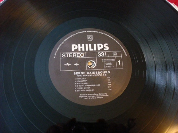 Image of Label Cover of LP - VG+/VG - SERGE GAINSBOURG, Initials B.B. (Philips; 548 612-1, France 2001 Reissue, Flipback Sleeve, Numbered Limited Edition), Light manufacture marks, Plays great, Sleeve still in opened shrinkwrap,  - 4016102C