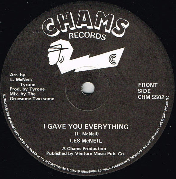 Image of Label Cover of 12" - VG/VG+ - LES MCNEIL, I Gave You Everything (Chams Records; CHM SS02, UK ), Strong VG+, clean copy.,  - 4046044S