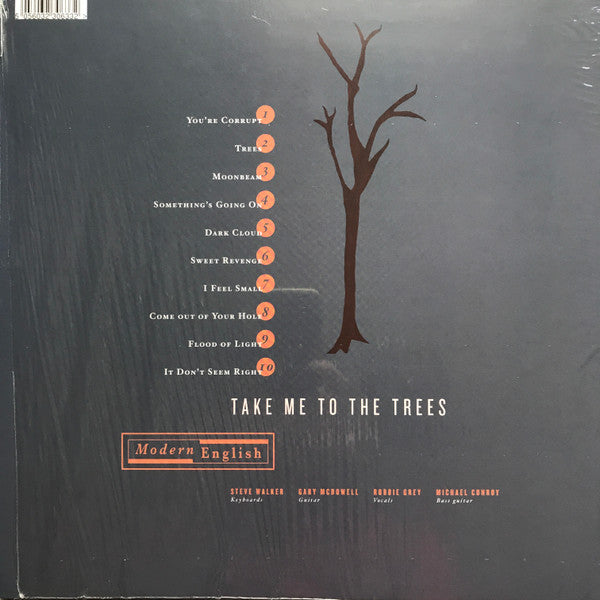 Image of Back Cover of LP - VG+/EX - MODERN ENGLISH, Take Me To The Trees (; IKM-ME01LP, Europe 2016, Inner, Orange Vinyl), ,  - 3926449E