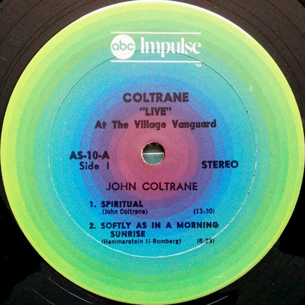 Image of Label Cover of LP - VG+/VG+ - JOHN COLTRANE, "Live" At The Village Vanguard (ABC Records; AS-10, US 1974 Reissue, Gatefold, Company Inner), A couple of light hairlines only. One corner bumped, ,  - 4026128E