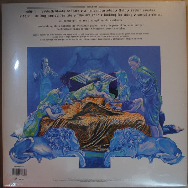 Image of Back Cover of LP - EX/VG - BLACK SABBATH, Sabbath Bloody Sabbath (BMG; BMGRM057LP, Europe 2022 Reissue, Gatefold, Inner, 180g), Still In Opened Shrinkwrap With Hype Sticker,  - 4016158C