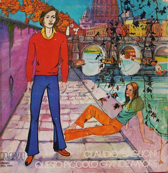 Image of Front Cover of LP - VG/VG - CLAUDIO BAGLIONI, Questo Piccolo Grande Amore (RCA ; DPSL 10551, Italy 1972, Fold Out Sleeve With Coloured Lines On Rear), Piece Missing From Bottom Of Spine, Edge Wear,  - 3926438E