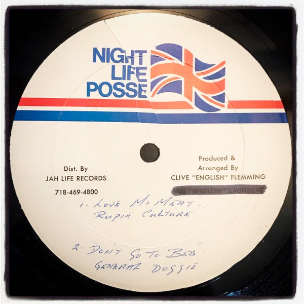 Image of Front Cover of 12" - /VG+ - RUPIE CULTURE, GENERAL DOGGIE / FUDLEY, Love Mi Meat, Don't Go To Bed / New Bowl Out (Agony) (Night Life Posse; NP 002, UK 1980s), ,  - 4016147C