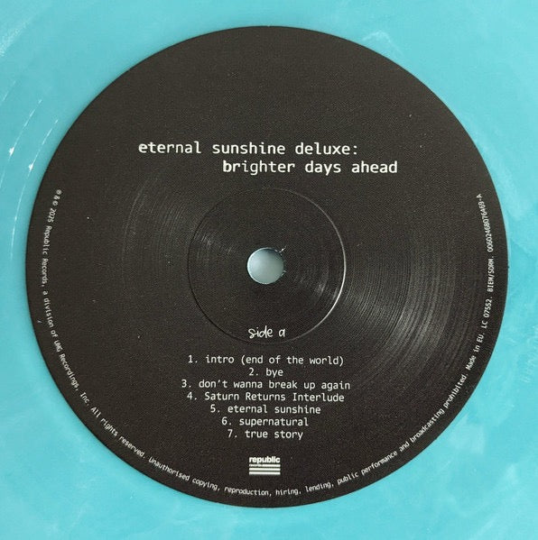 Image of Label Cover of 2xLP - VG+/EX - ARIANA GRANDE, Eternal Sunshine Deluxe: Brighter Days Ahead (Republic Records; 00602475454250, Europe 2025, Gatefold, Booklet, Deluxe Edition, Turquoise Marble, Alternate Cover), ,  - 4046089S
