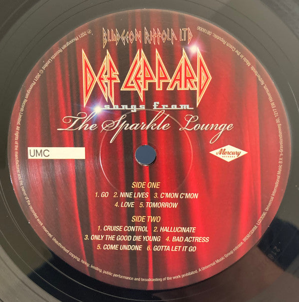 Image of Label Cover of LP - VG+/VG+ - DEF LEPPARD, Songs From The Sparkle Lounge (Bludgeon Riffola ; 0818006, Europe 2021 Reissue, Inner), ,  - 3926433E