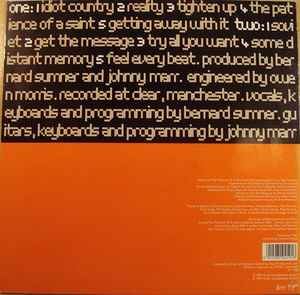 Image of Back Cover of LP - G+/VG - ELECTRONIC, Electronic (Virgin; 211 528, Europe 1991, Inc "Getting Away With It", not on UK pressing), Light marks, edge wear, sticker damage, top right corner torn off,  - 4046060S