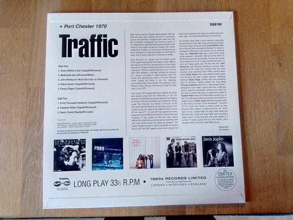 Image of Back Cover of LP - EX/EX - TRAFFIC, Port Chester 1970 (1960s Records ; R&B104, UK & Europe 2022, Flipback Sleeve, Company Inner), Opened Instore, Still In Shrinkwrap,  - 2926430E