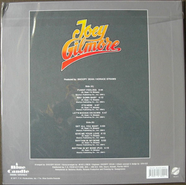 Image of Back Cover of LP - VG+/VG+ - JOEY GILMORE, Joey Gilmore (Regrooved Records; RG-011, Netherlands 2023 Reissue), Sleeve in great condition, only superficial marks on B side.,  - 4046082S