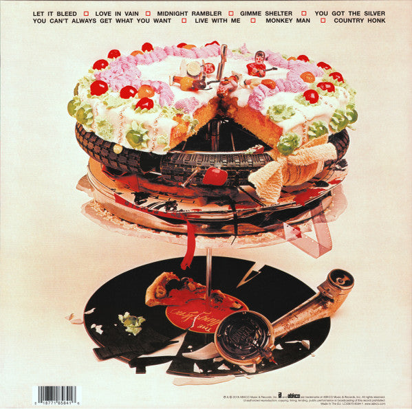 Image of Back Cover of LP - VG/VG - ROLLING STONES, Let It Bleed (ABKCO; 018771858416, US 2019 Reissue, No Inner, 180 Gram Vinyl, 50th Anniversary Edition), No Printed Inner, A couple of wispy hairlines, Light nick to top of sleeve,  - 4016109C